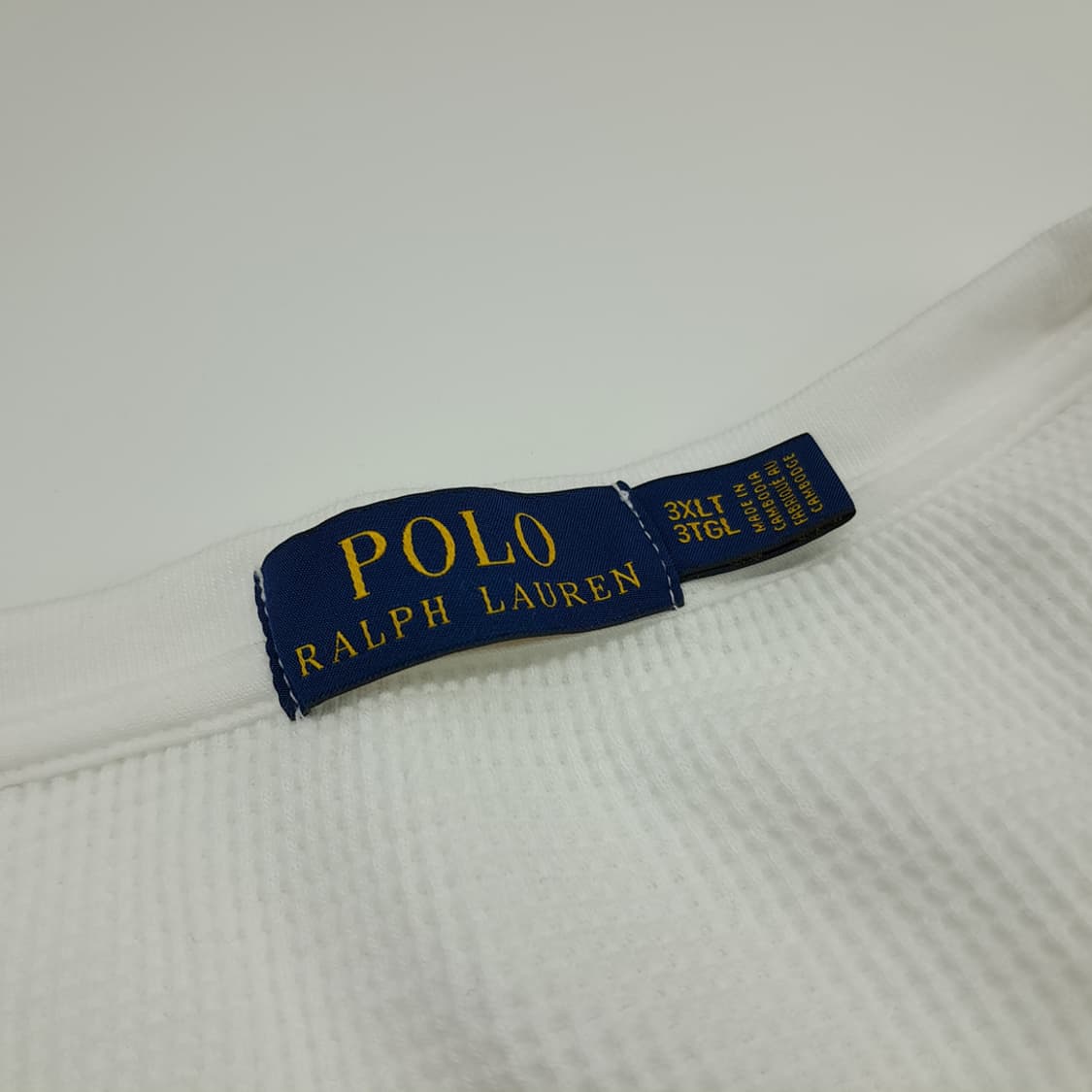 CN738 3XLT 폴로 랄프로렌 화이트 와플 니트 긴팔 티셔츠 상품이미지4