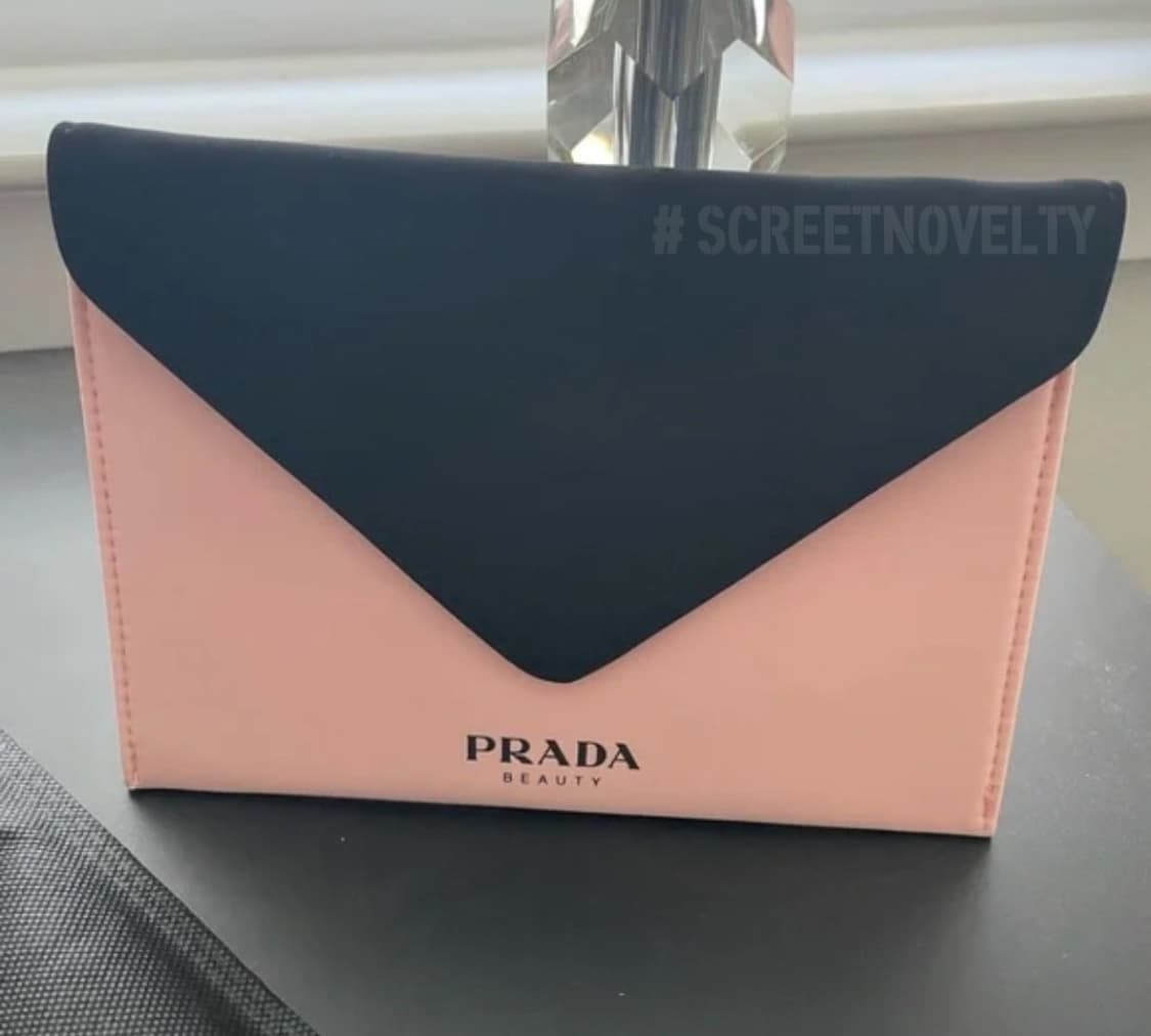 프라다뷰티 클러치 핸드 파우치 핑크&블랙 상품이미지2