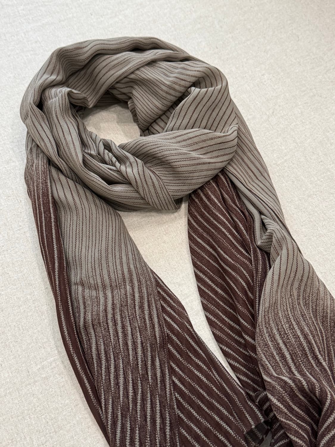 Jurgen Lehl 실크 스트라이프 머플러 상품이미지3