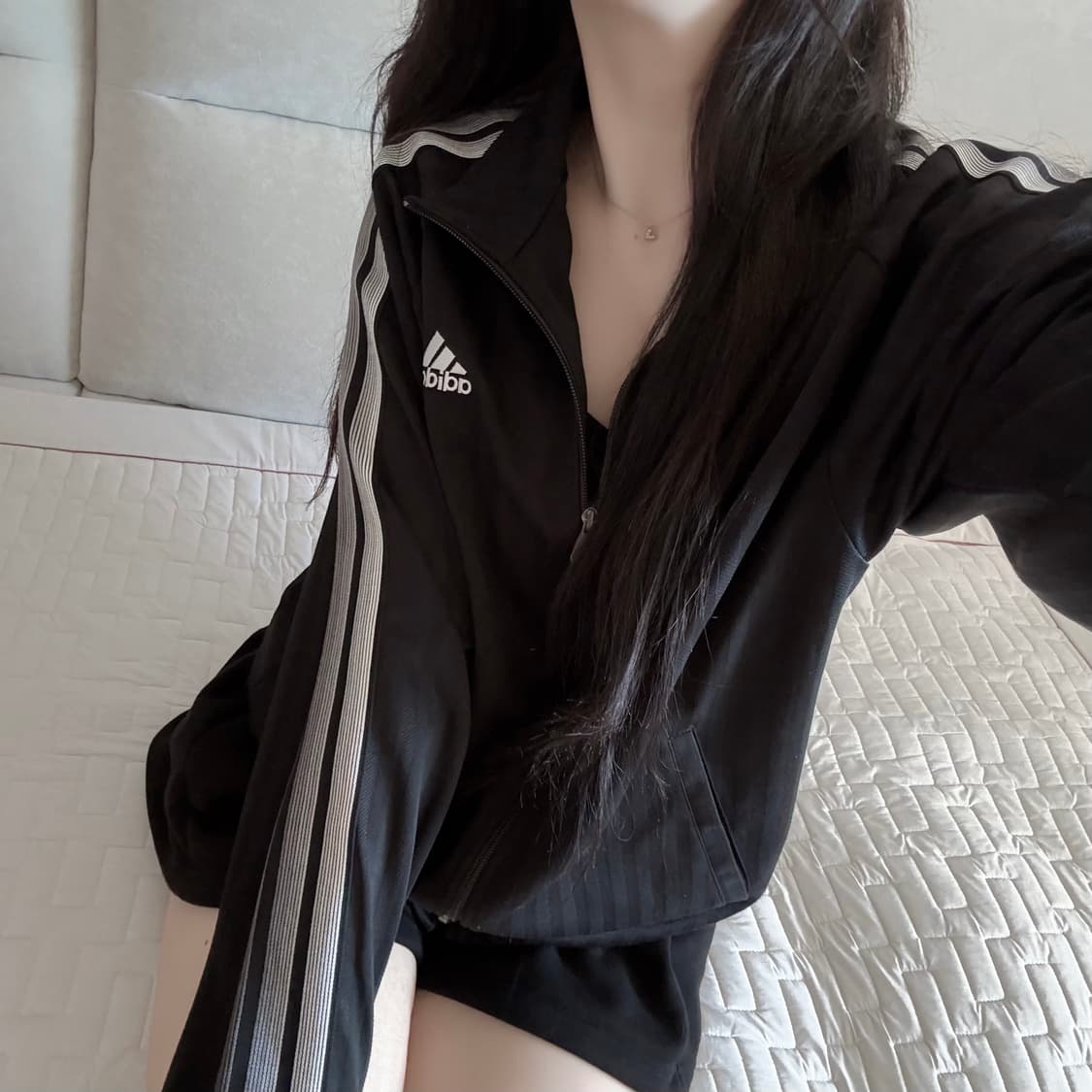 아디다스 그라데이션 삼선 블랙 져지  상품이미지2