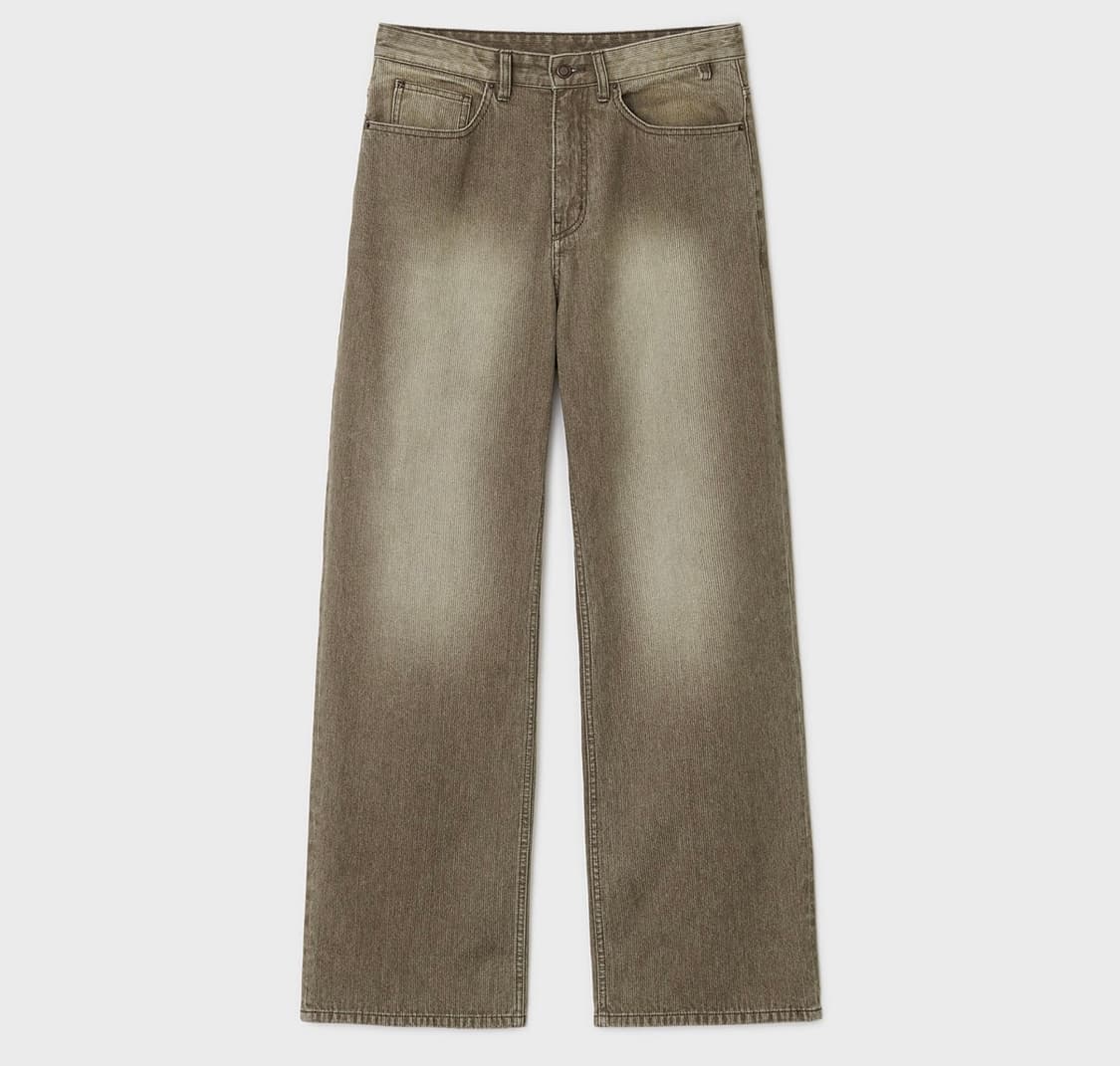 벨리에 미드 와이드 데님 팬츠 빈티지 웨일 베이지 상품이미지1