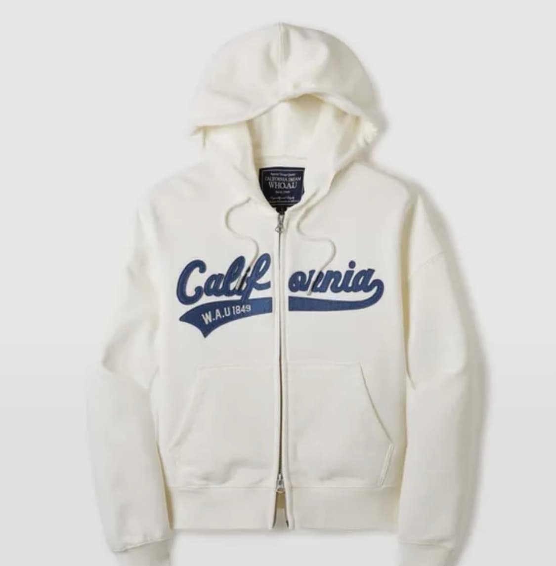 후아유 패치 크롭 후드집업 아이보리 상품이미지1