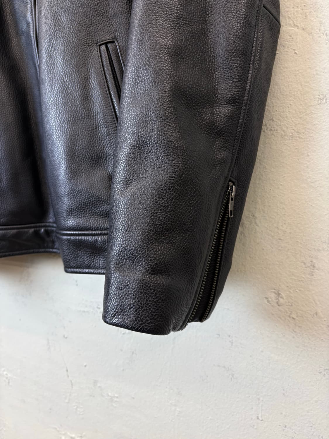 빈티지 소가죽 블랙 싱글 라이더 자켓 상품이미지4