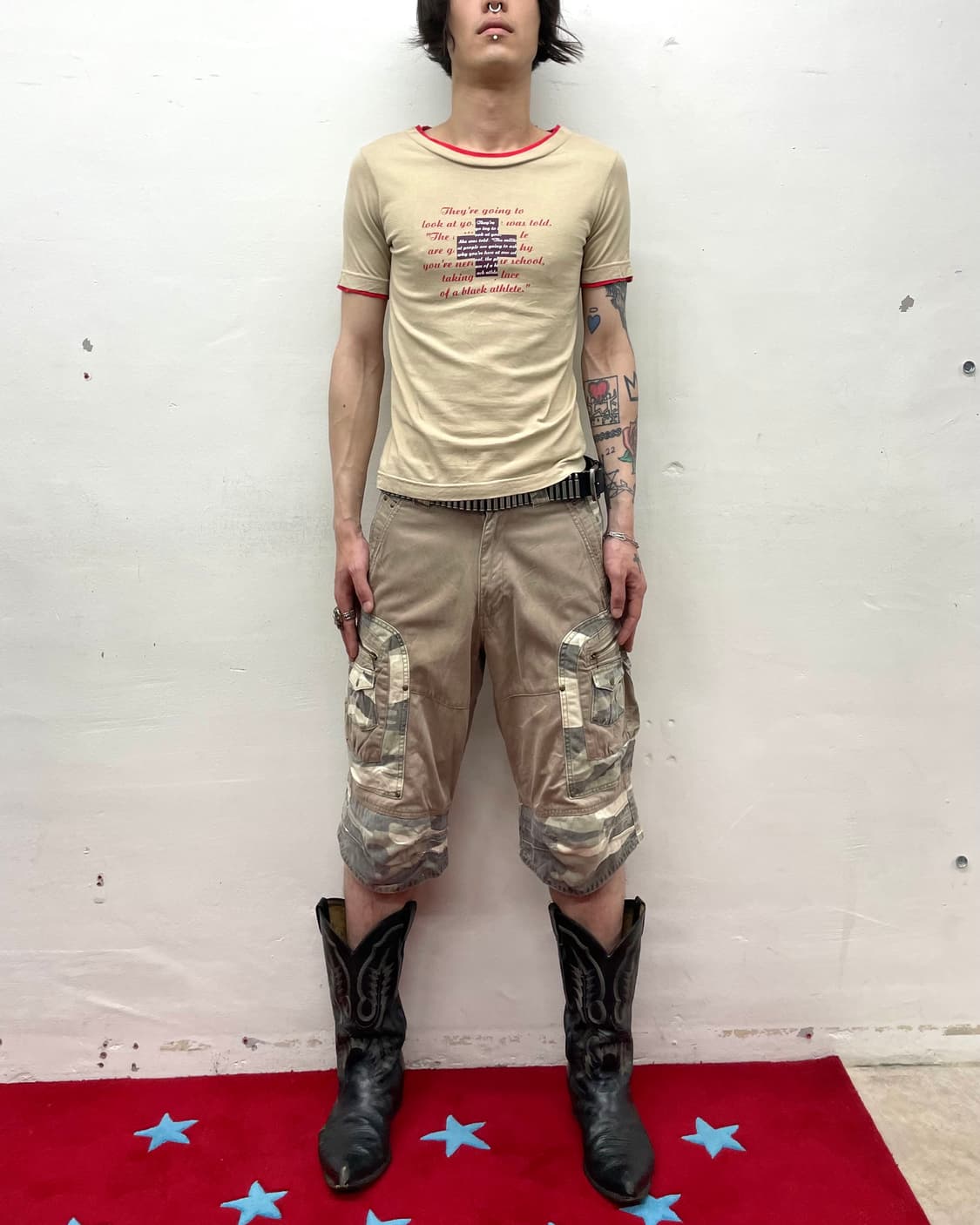 red cross lettering T-shirt  상품이미지3