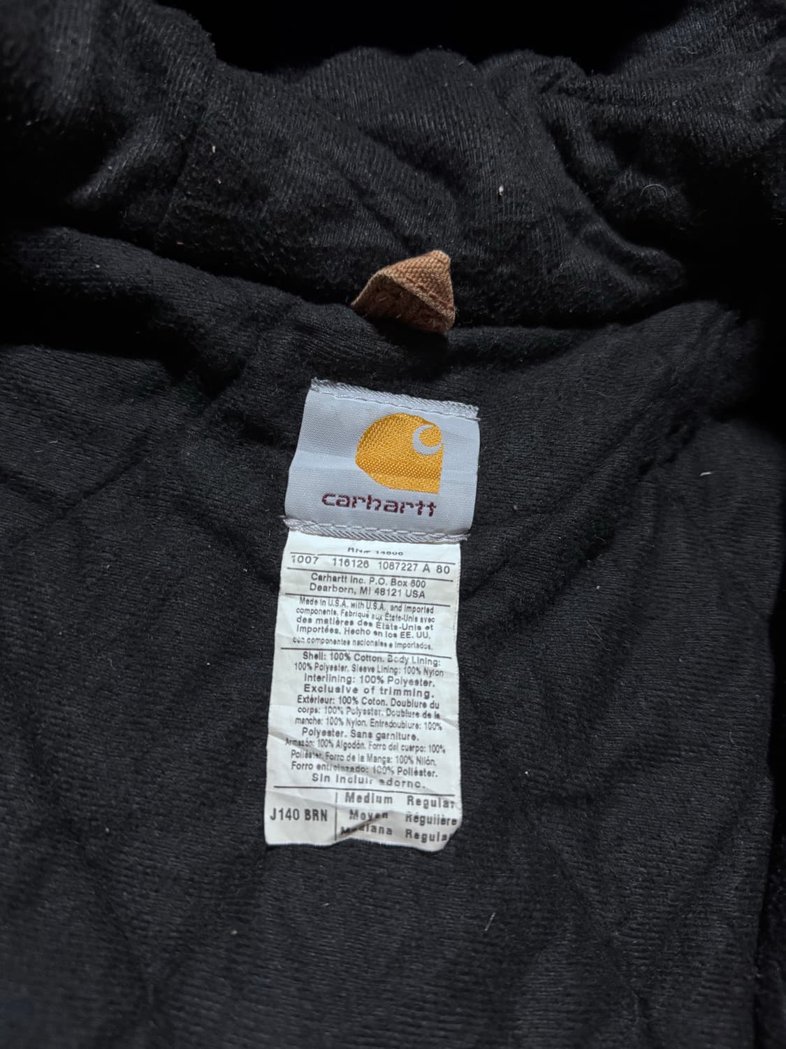 칼하트 USA made J140 브라운 액티브 자켓 M 상품이미지5