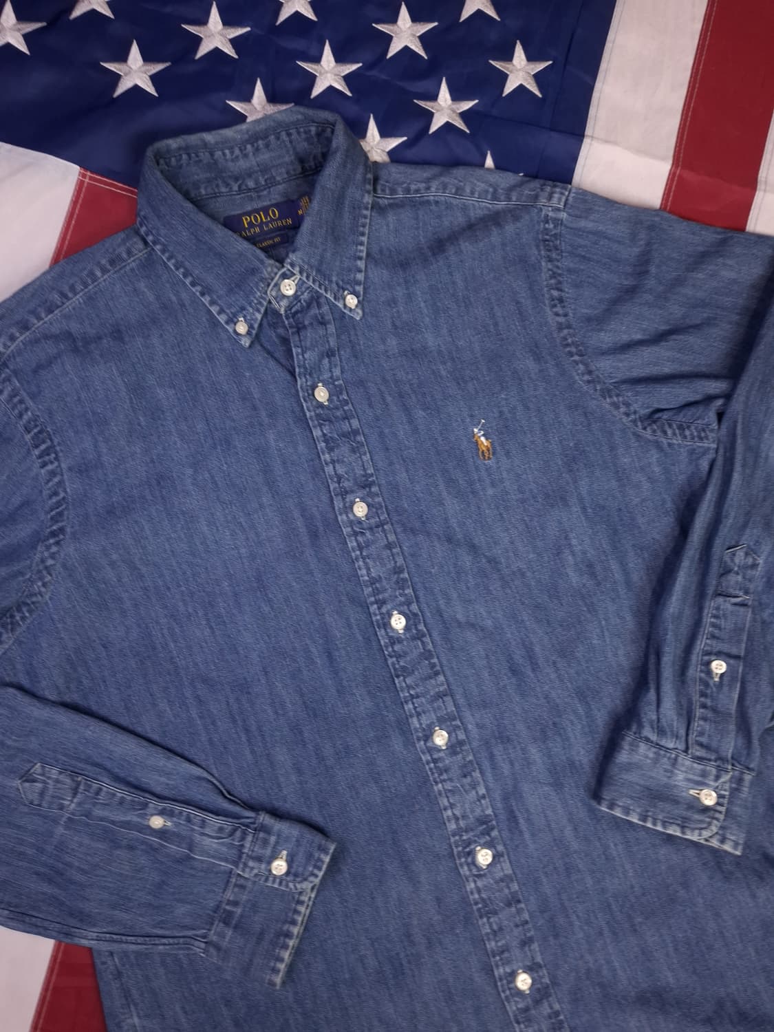 오리지날 신형 랄프로렌폴로 클래식핏 데님 셔츠 상품이미지5