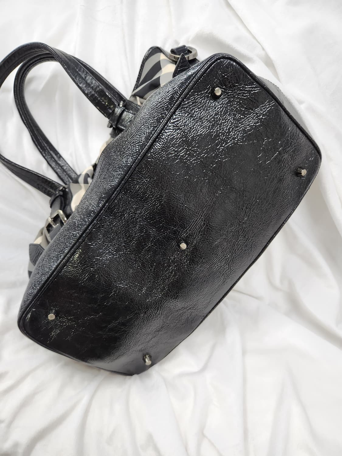 (OS)버버리 체크 페이던트 레더 토드백 상품이미지6