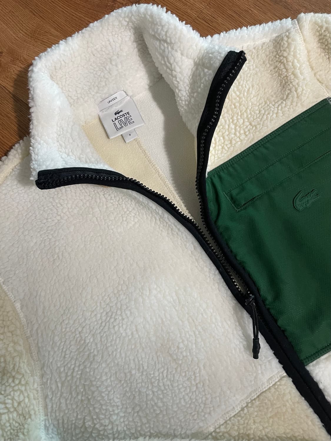 라코스테 라이브 뽀글이 점퍼 베이지 s사이즈 상품이미지3