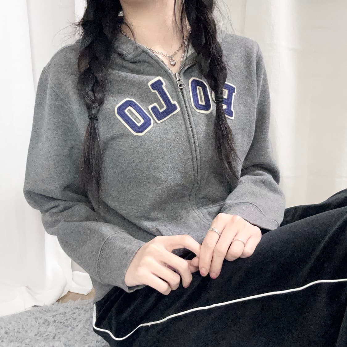 폴로 스펠로고 후드집업 상품이미지2