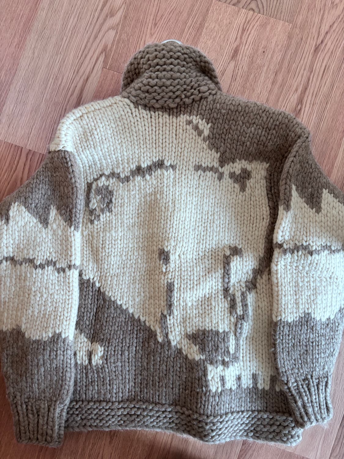 헤비울 100% 대장템 빈티지 북극곰 캐나다 리얼 코위찬 가디건 상품이미지1