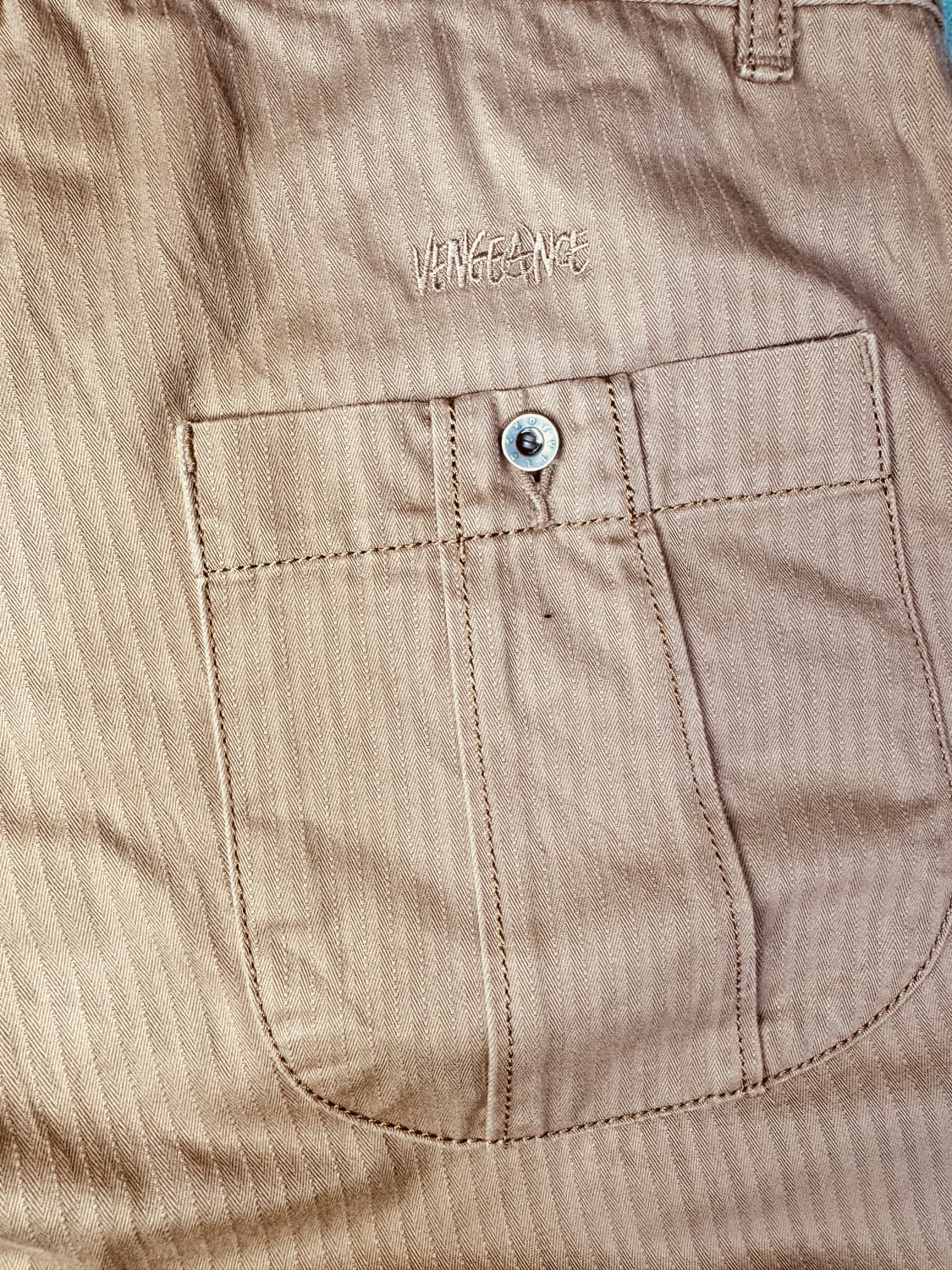 빈티지 데빌락 DEVILOCK 지퍼 헤링본 카고 팬츠 베이지 XL 상품이미지8