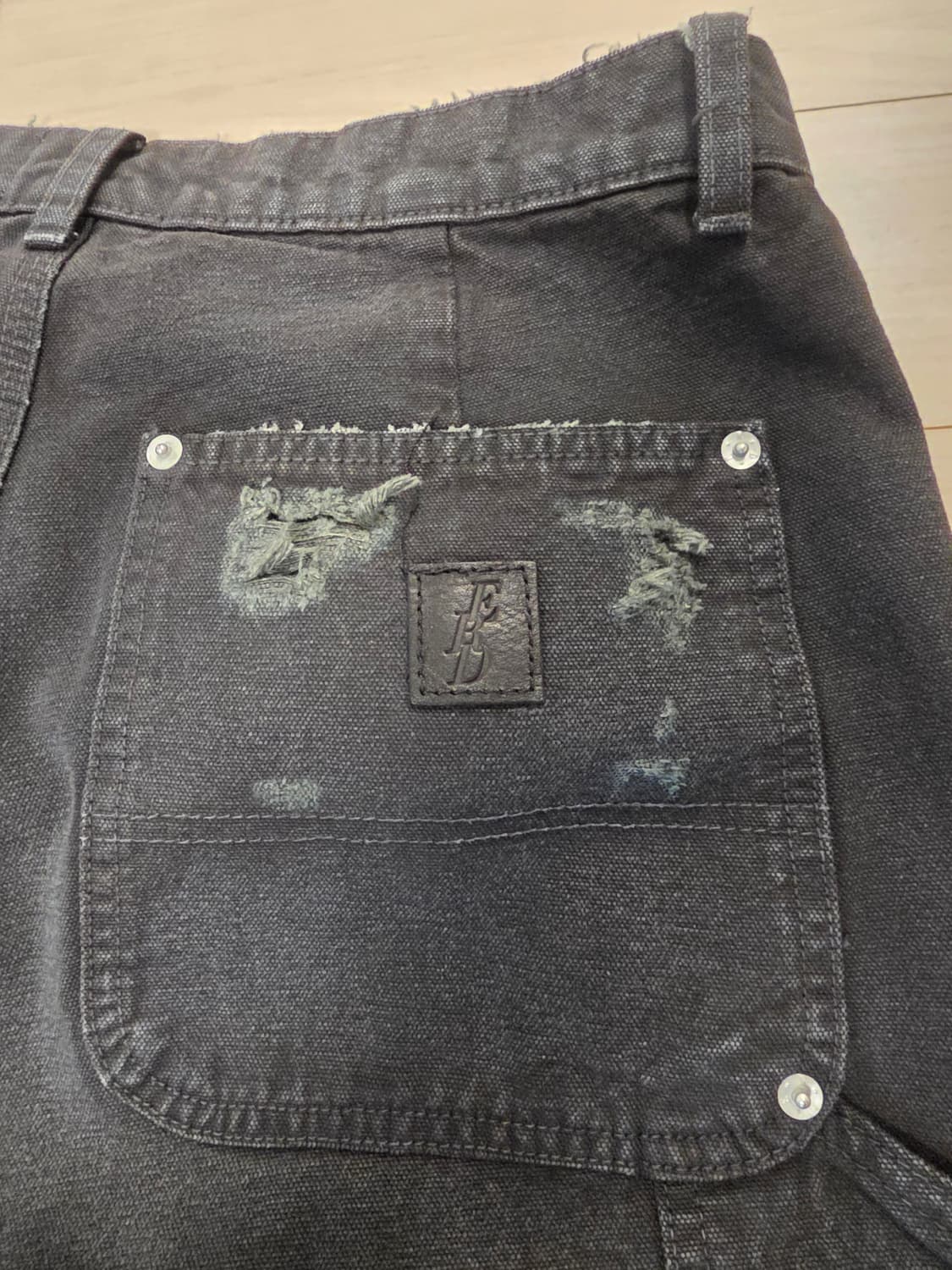 앙팡리쉬데프리메 ERD 스트레이트 디스트레스 더블니 카펜터 31 사이즈 상품이미지7