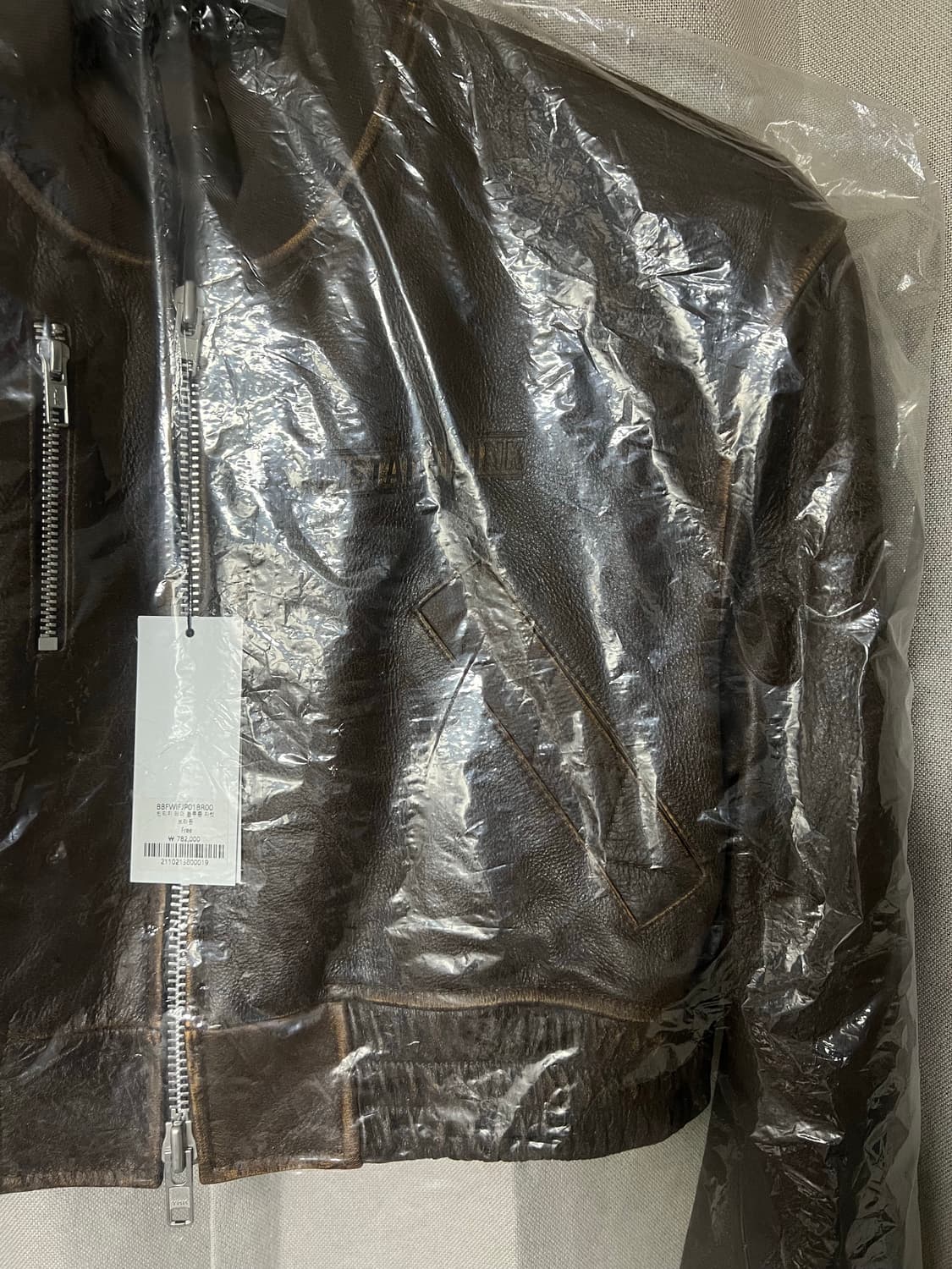 새상품/구할수없는/약10%저렴)인스턴트펑크 빈티지레더블루종자켓-브라운FR 상품이미지6