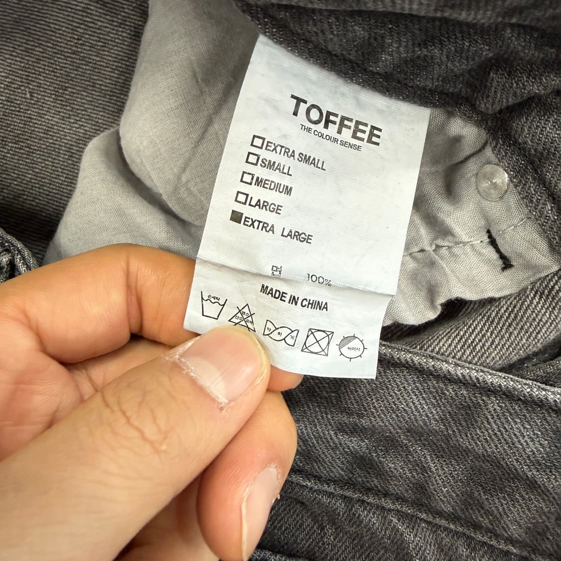 (XL)토피 TOFFEE 와이드 데님팬츠(그레이) 상품이미지3