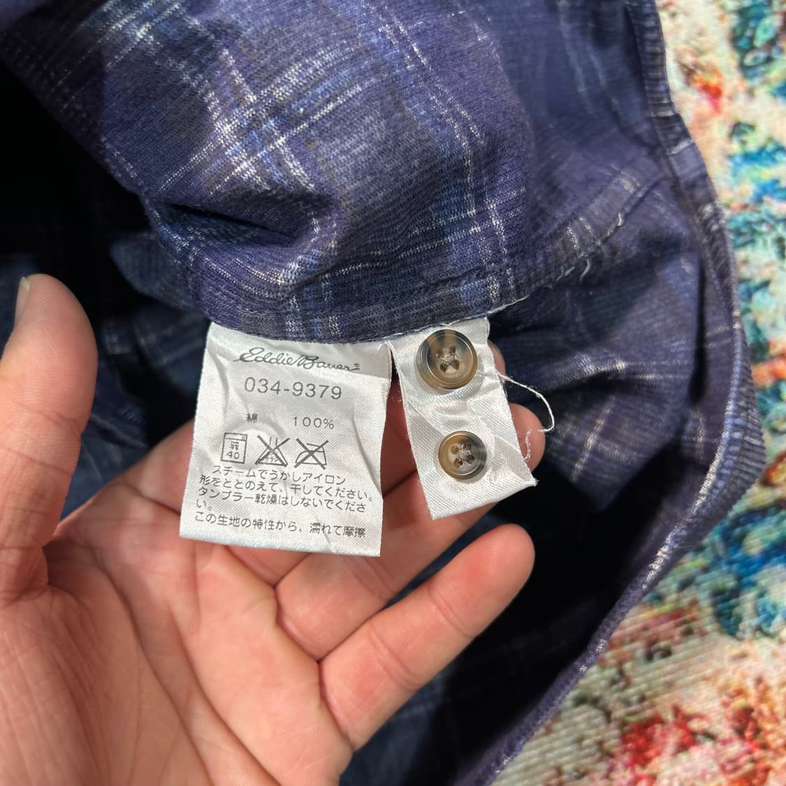 [L]90s 에디바우어 코듀로이 체크 셔츠 상품이미지6