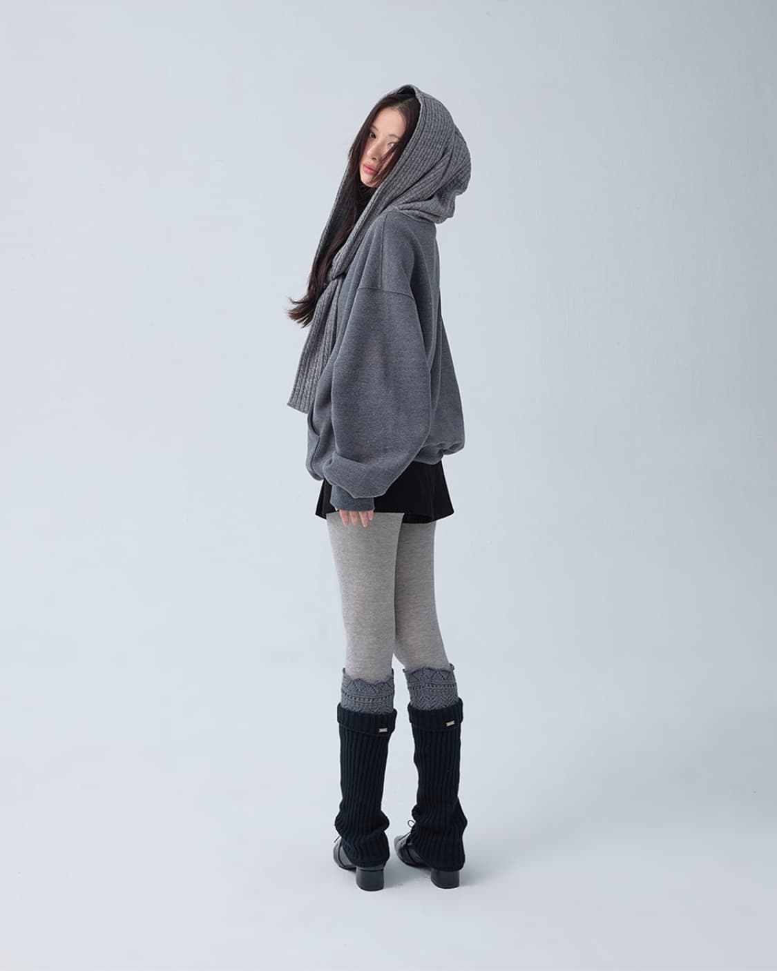 [새상품] 더티스 투웨이 리본 숄 후드 오프숄더 후디 상품이미지6