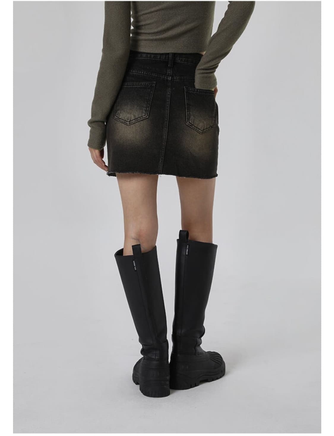 빈티지 워싱 데님 미니스커트 스커트 치마 상품이미지4