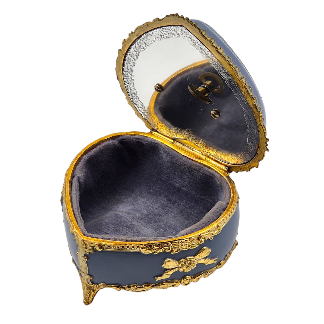 80s 산쿄 엔틱 카메오 하트 오르골 보석함 상품이미지3