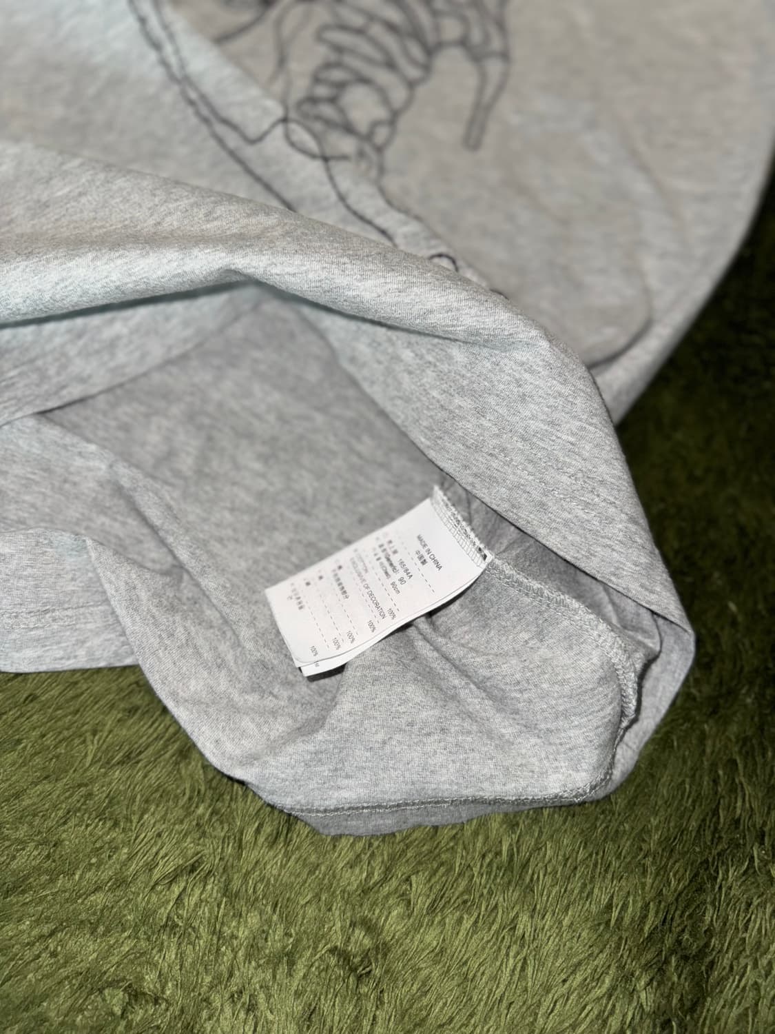 [S] 00s 나이키 Dept 카오스 스티치드 그래픽 티셔츠 그레이 상품이미지6