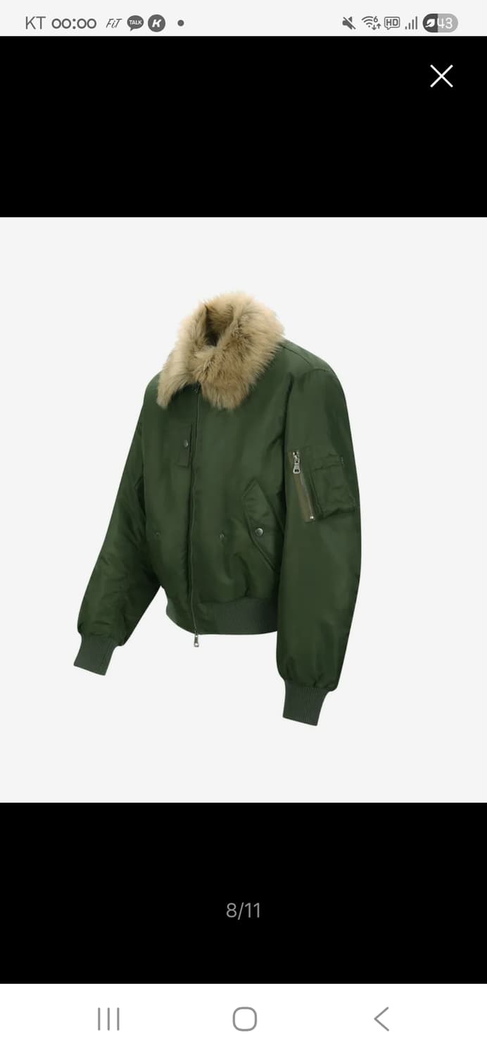 [교환] 앤더슨벨 퍼 봄버자켓 카키<->블랙 상품이미지1