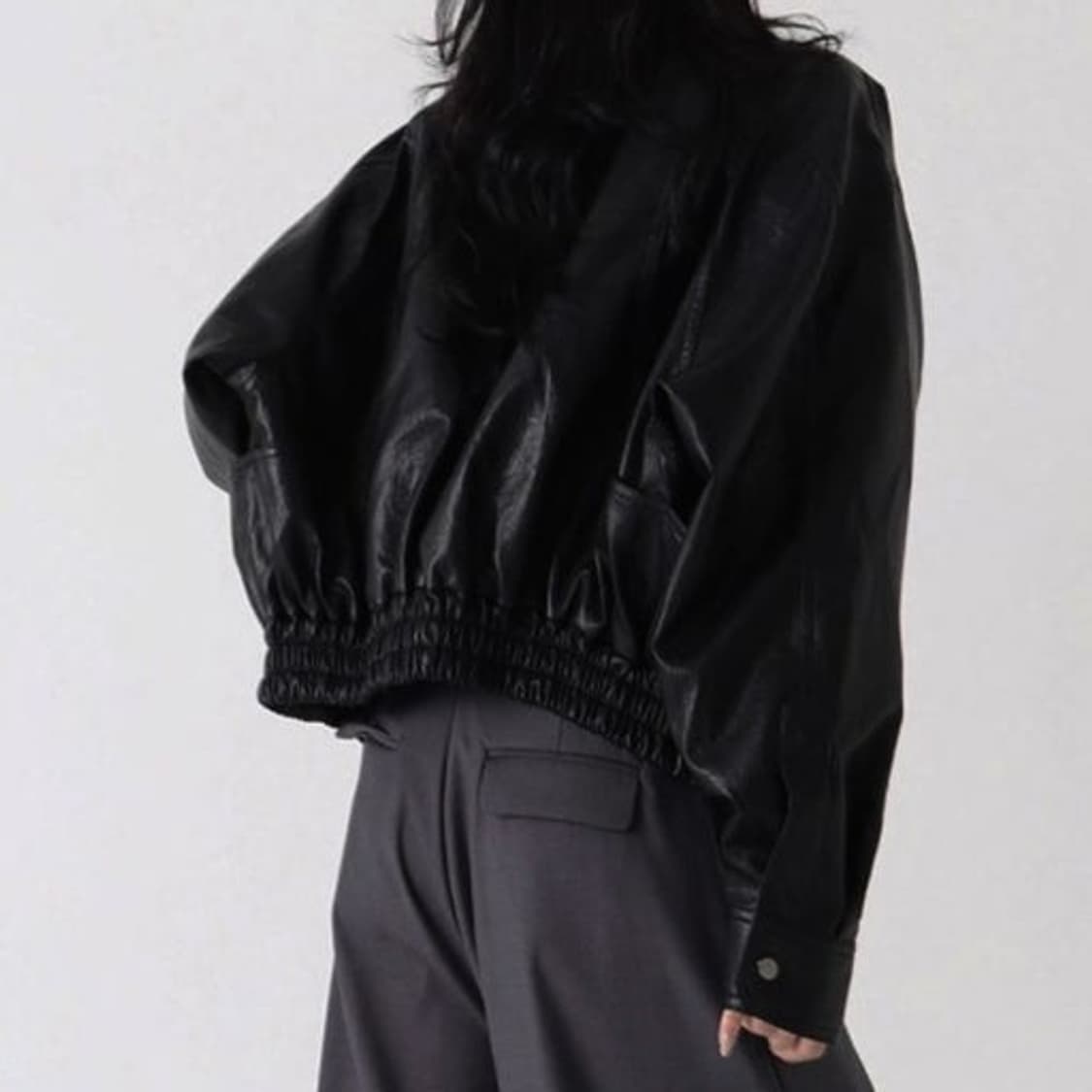 트리밍버드 Placket Leather Blouson [ Black ] 상품이미지2