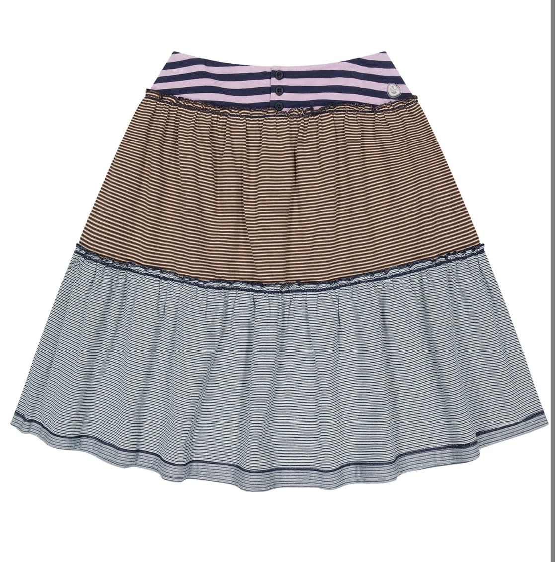 코이세이오 컬러드 스트라이프 미디 스커트 퍼플 1사이즈 상품이미지1