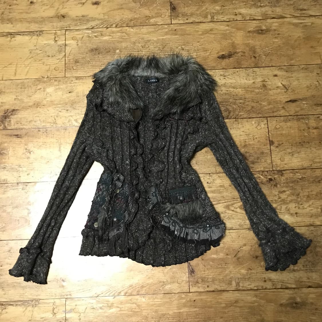 (착샷o) 빈티지 그런지페어리 모리 히피 퍼가디건 상품이미지2