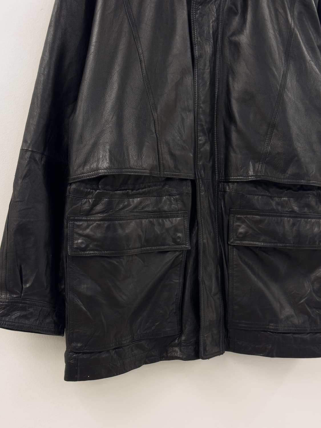 오버사이즈 레더 자켓 상품이미지4