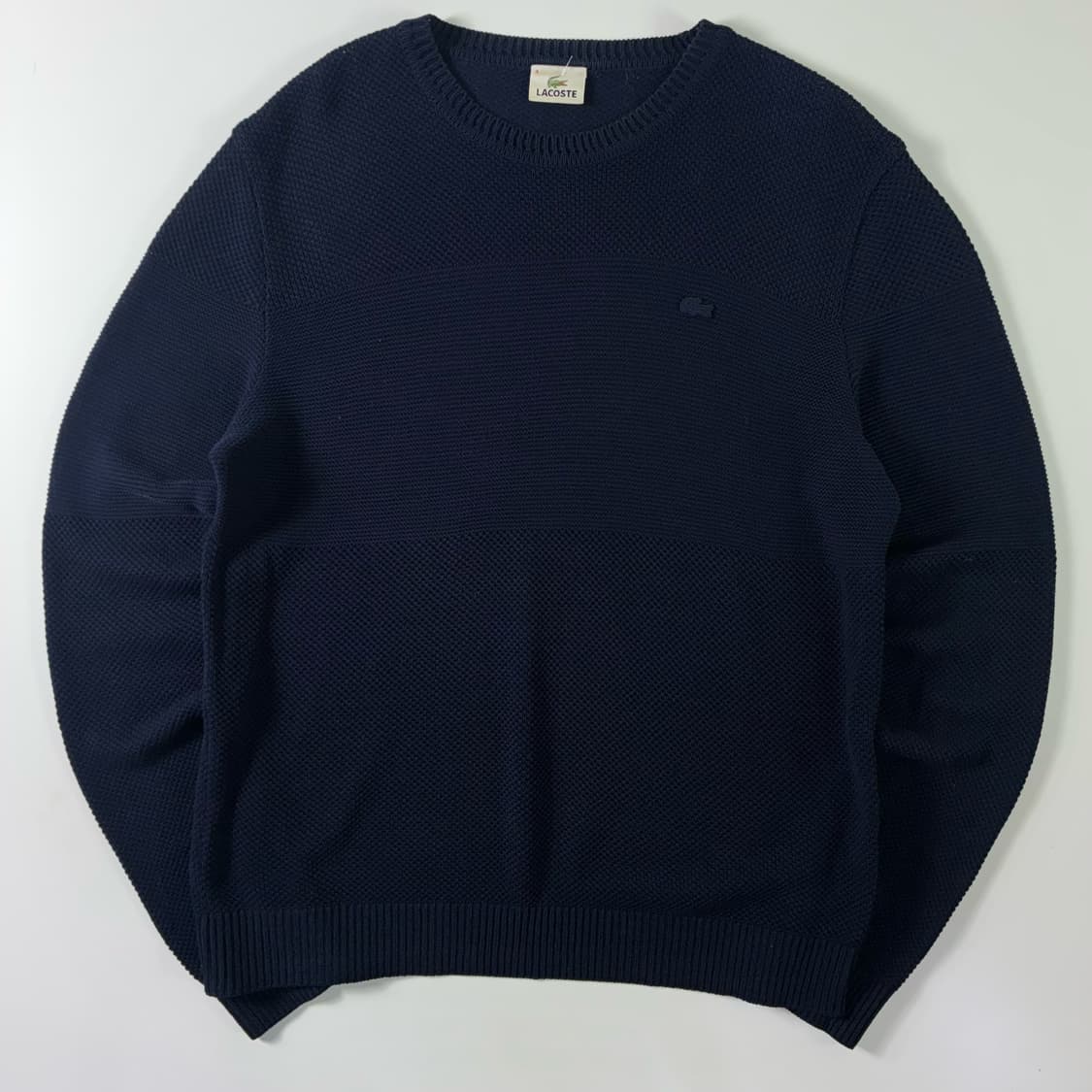 Lacoste  라코스테 코튼 네이비 크루넥 니트  상품이미지1