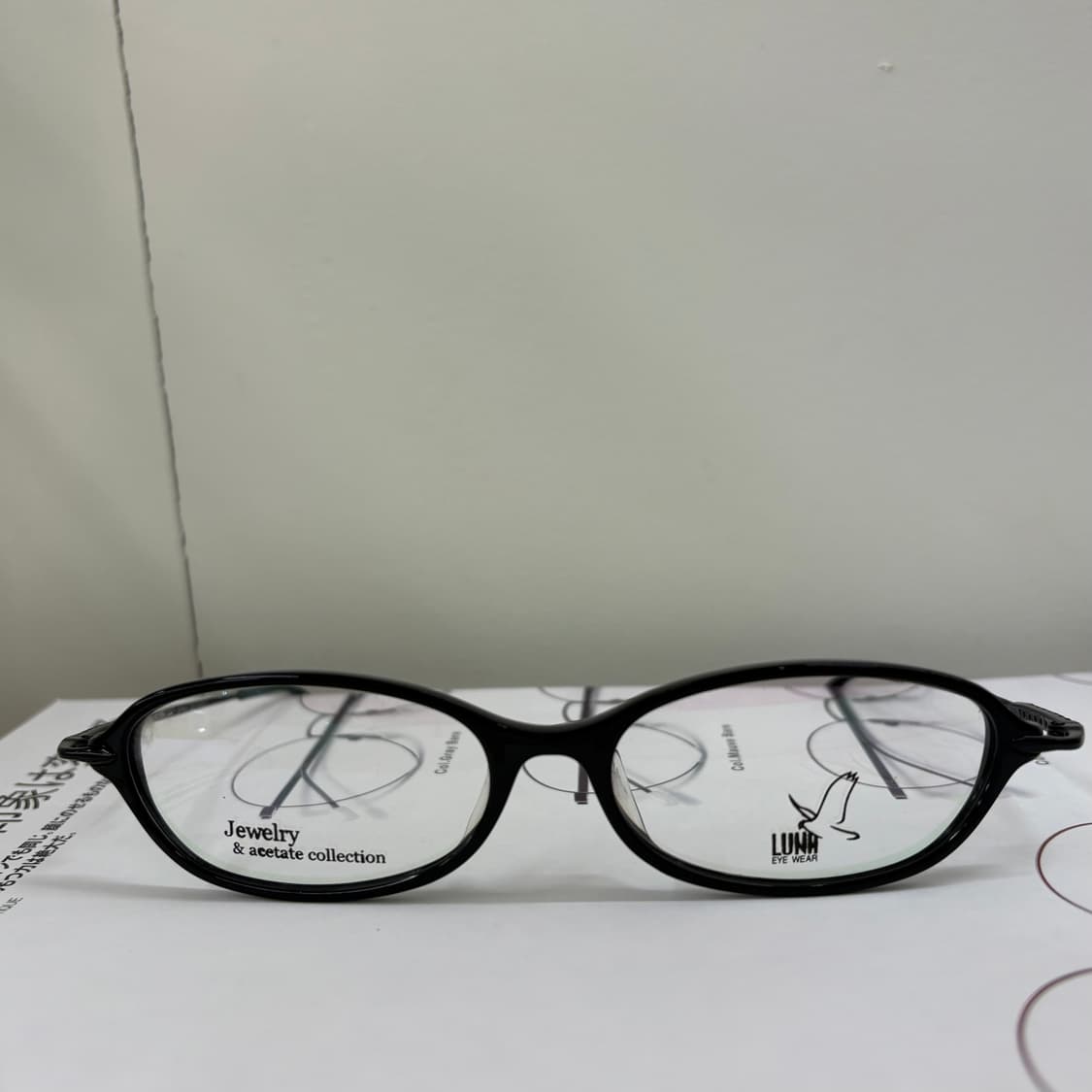 Luna 블랙 큐빅 빈티지 안경 상품이미지3