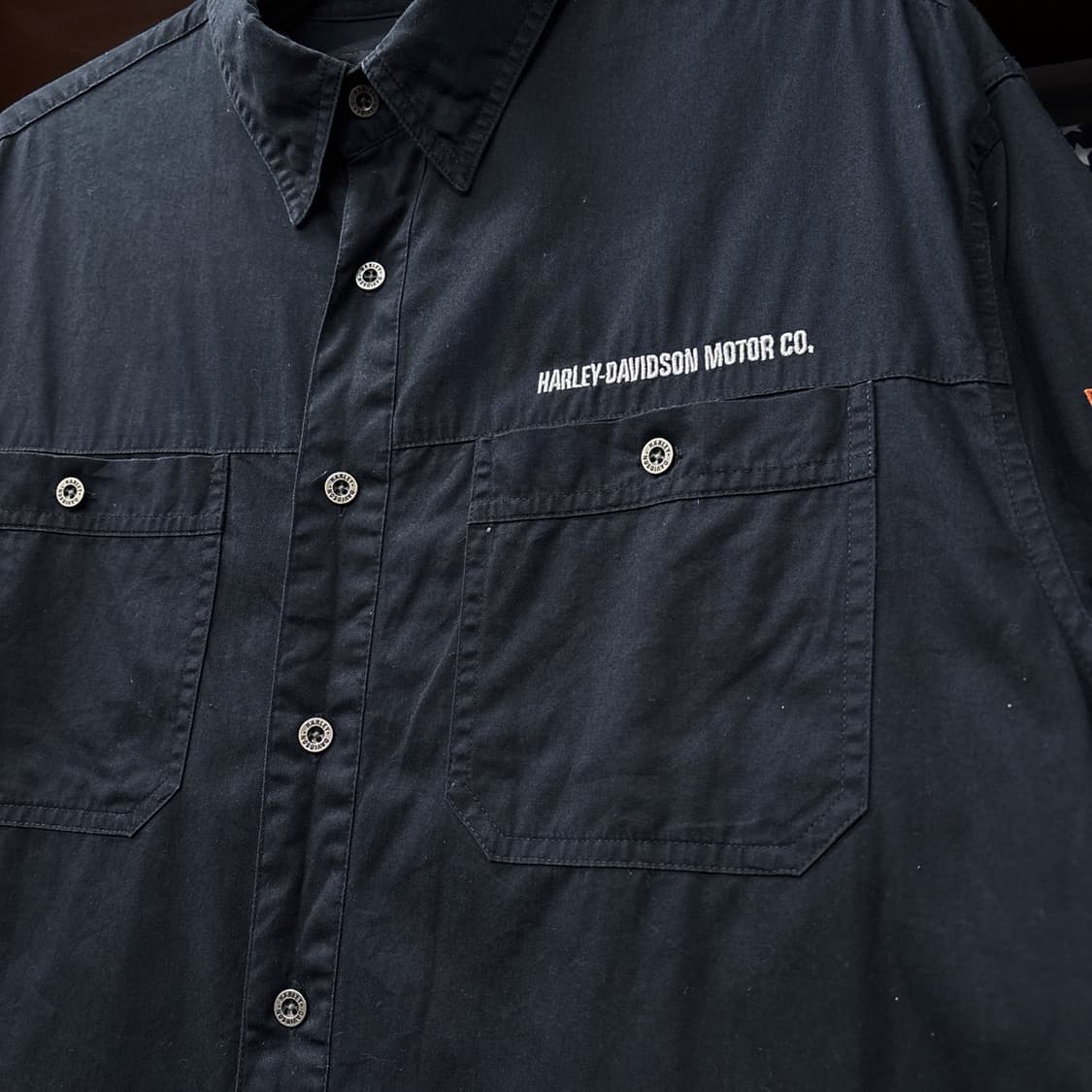 00s 할리데이비슨 Buell 뷰엘 리얼워크 코튼 메카닉 셔츠 N1189 상품이미지5
