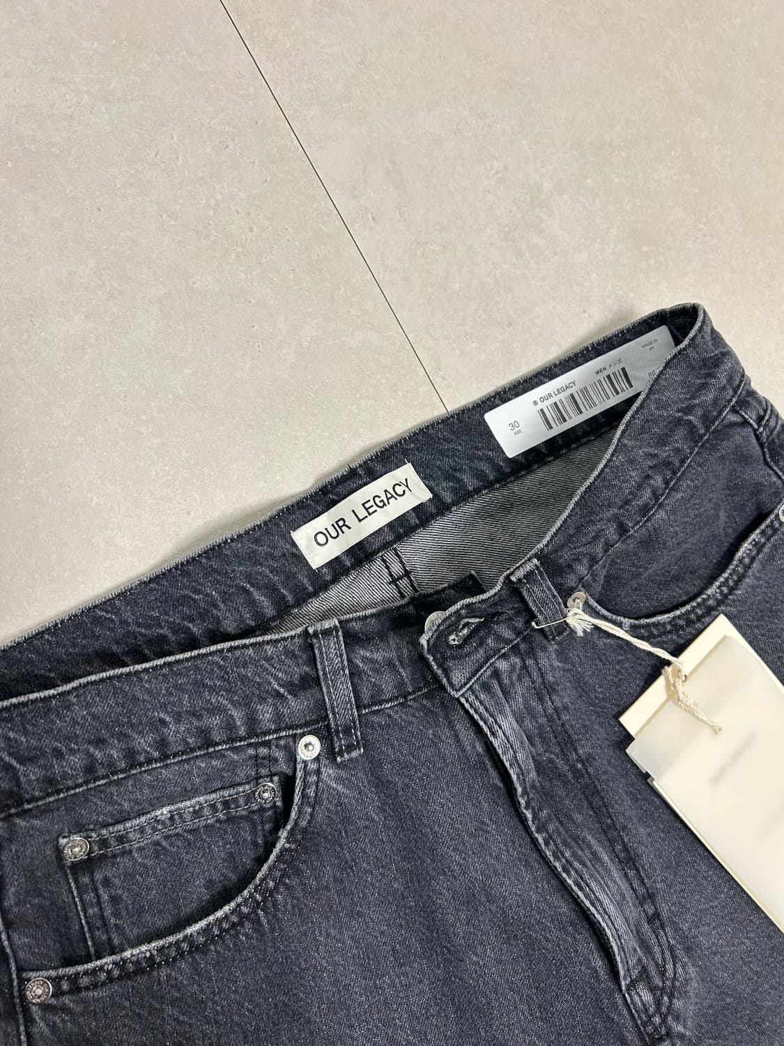 아워레가시 써드컷 슬래시 데님 블랙 상품이미지2