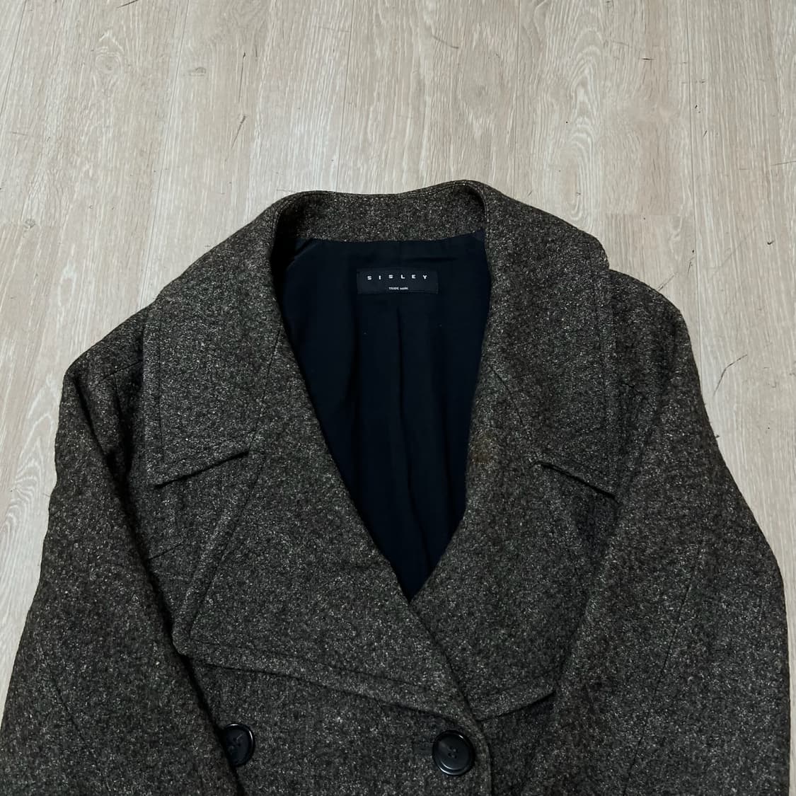 시슬리 여성 트레이드마크 모직 캐시미어 더플 코트 FREE  상품이미지2