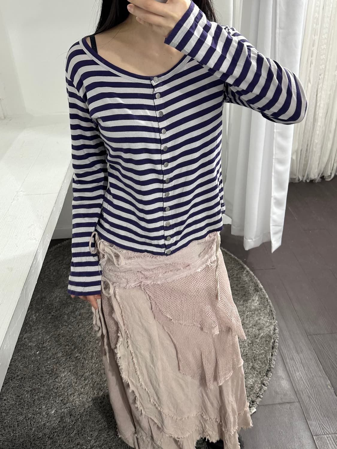 agnes b stripe cardigan 상품이미지3