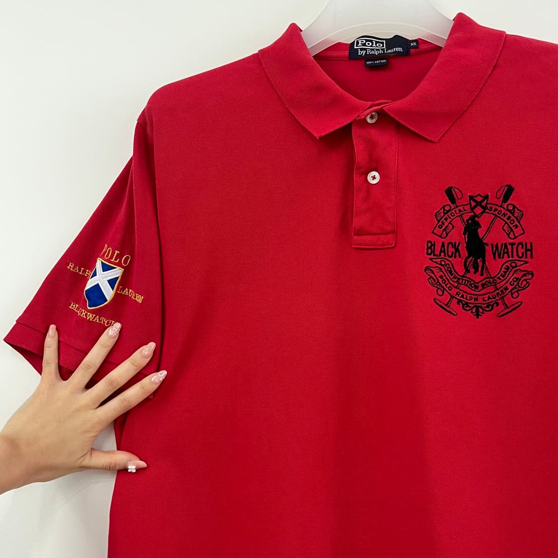 폴로 랄프로렌 블랙워치 빅포니 레드 반팔 카라티 105 상품이미지5
