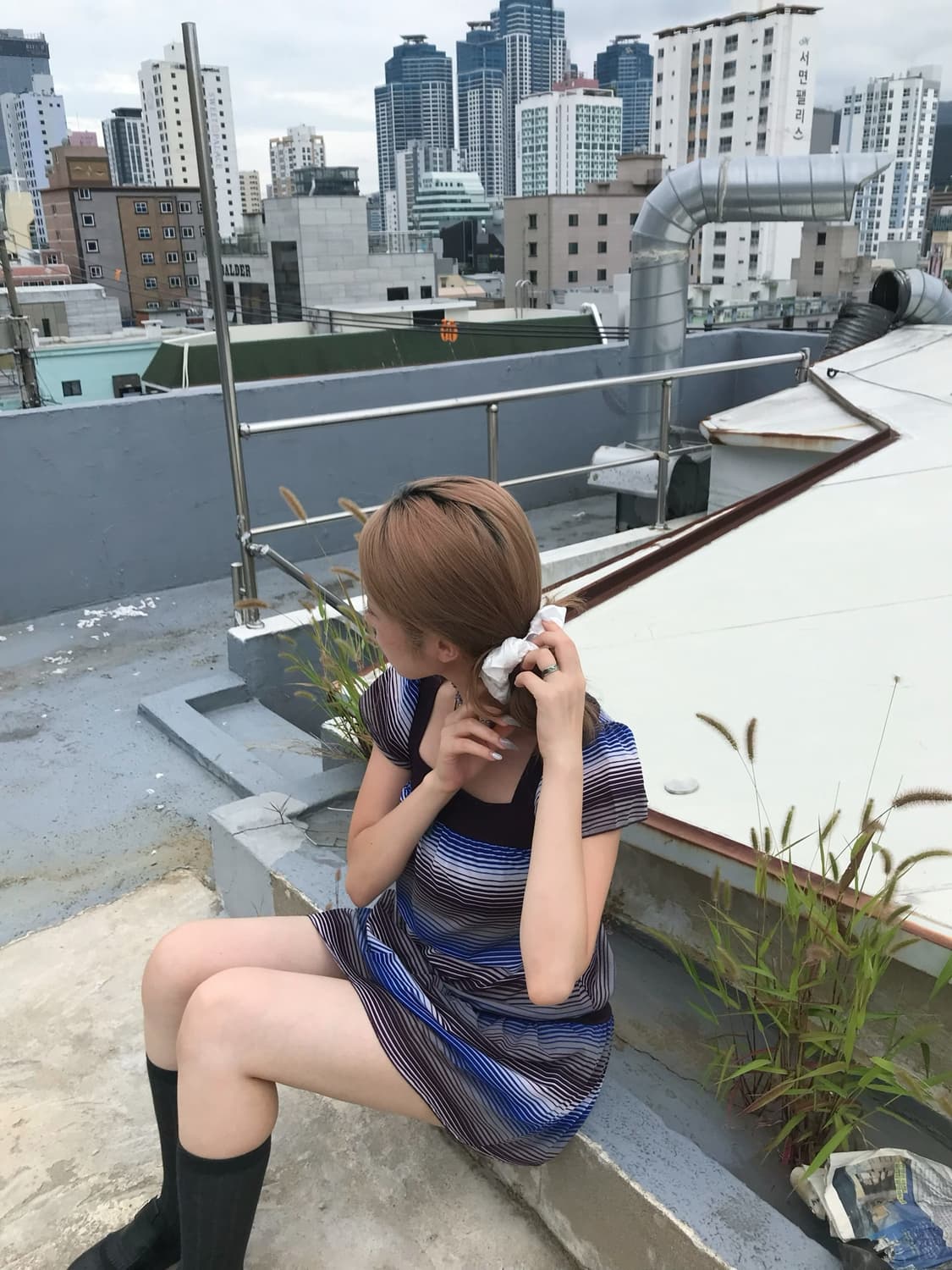빈티지 스트라이프 원피스 상품이미지4