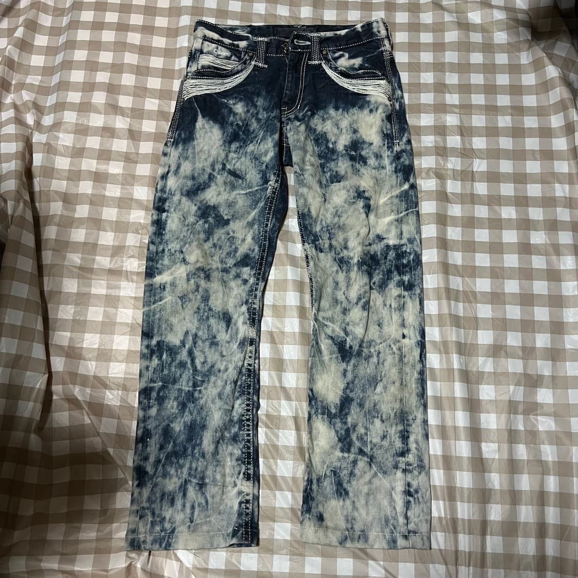 에비수 워싱 데님팬츠 28 빈티지 데미지 워싱 청바지 상품이미지1