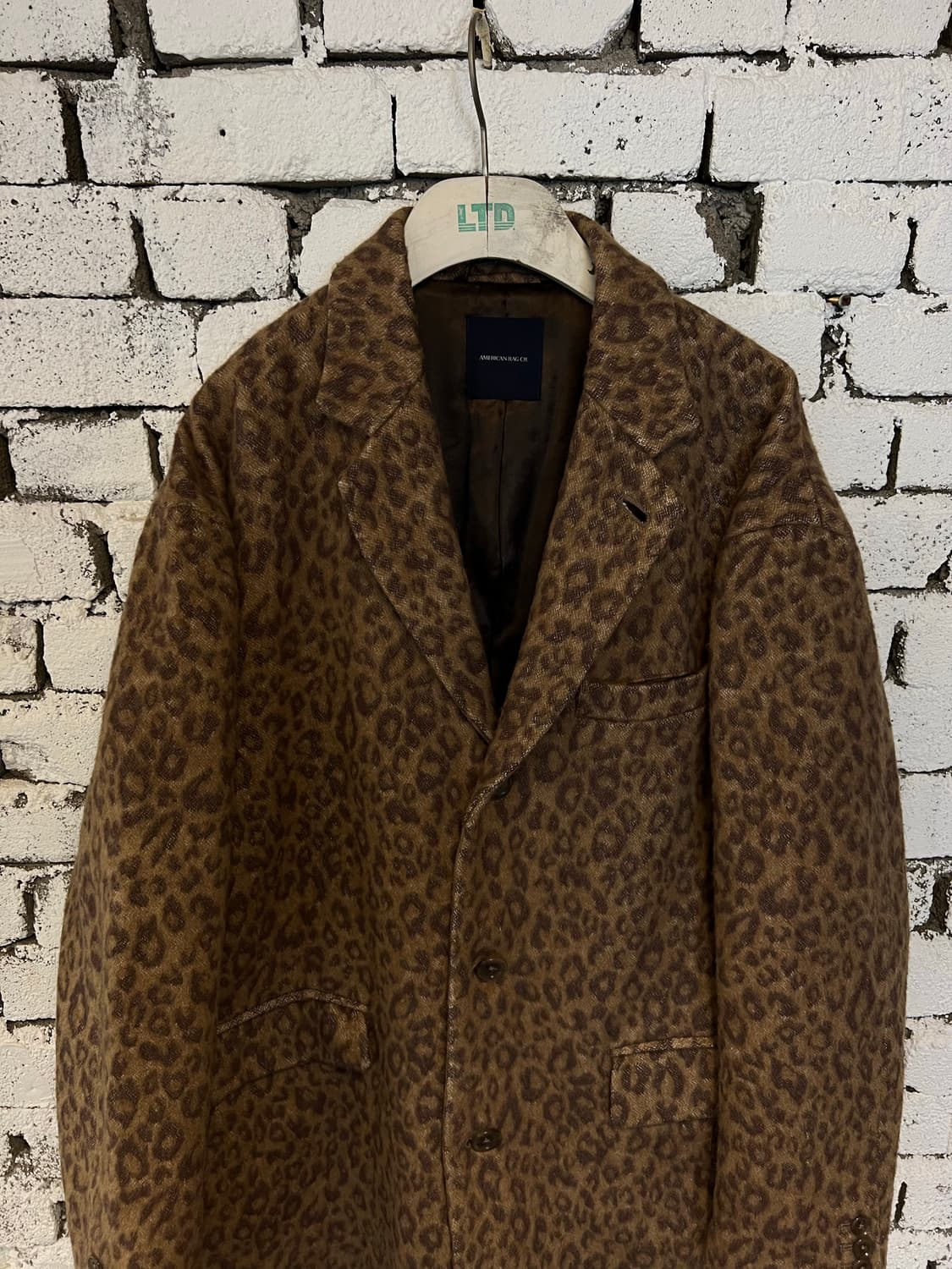 아메리칸 렉 시 레오파드 싱글 울 코트 상품이미지2