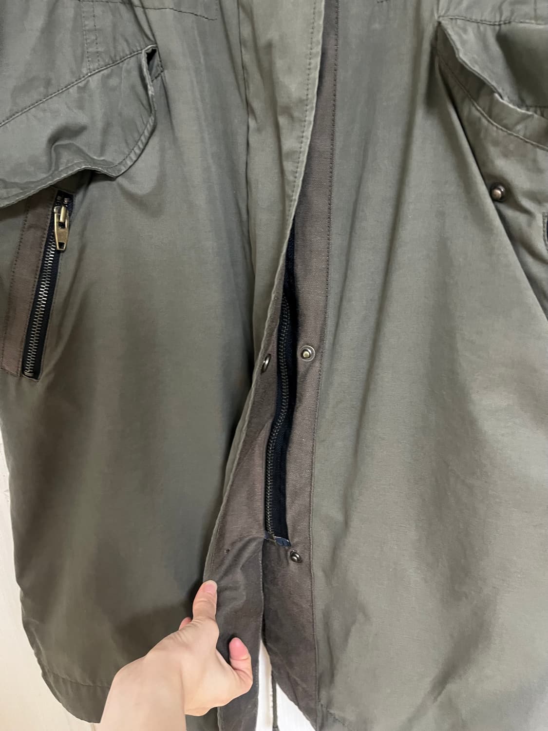 카키 롱 야상 점퍼 자켓 상품이미지9