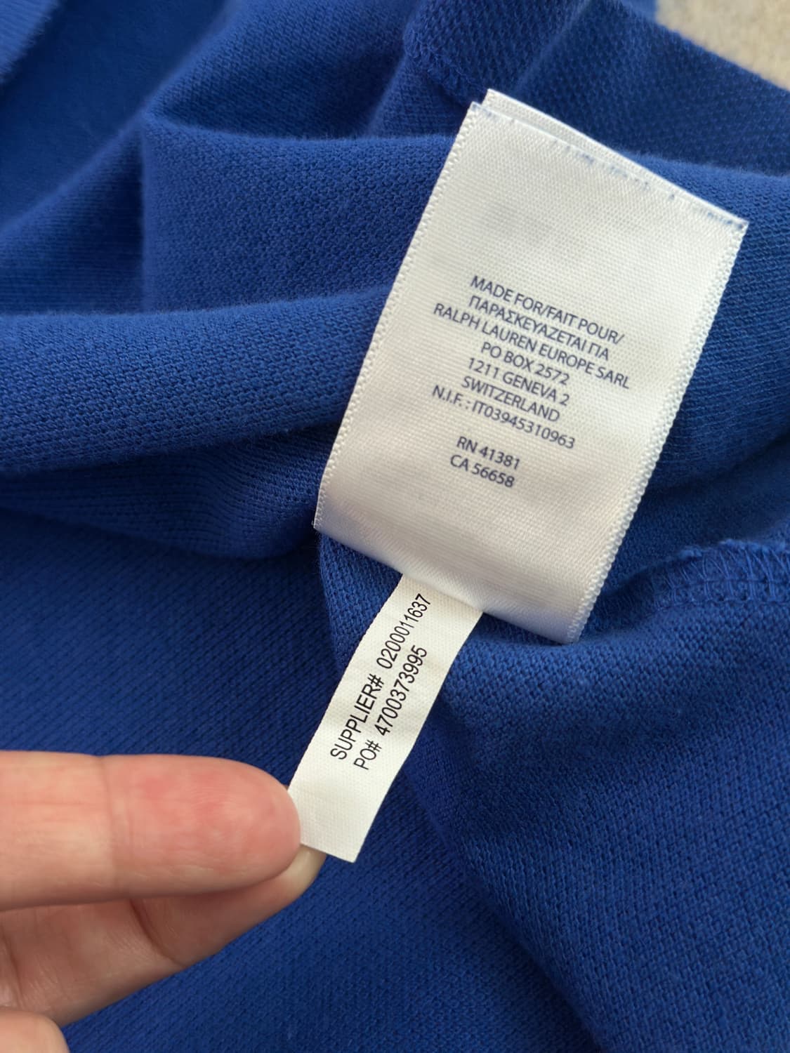 폴로 랄프로렌 블루/오렌지 빅포니 카라 티셔츠 상품이미지7