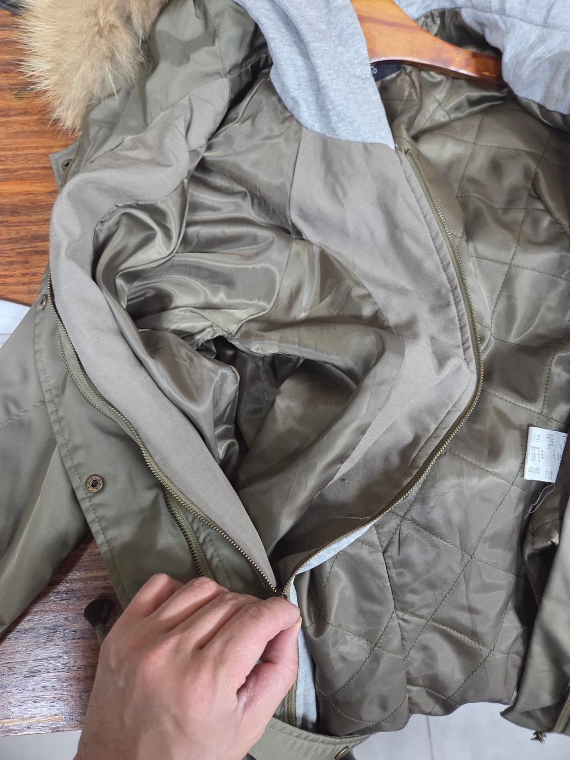 지오송지오 여성 라쿤퍼 야상 후드자켓 66 상품이미지6