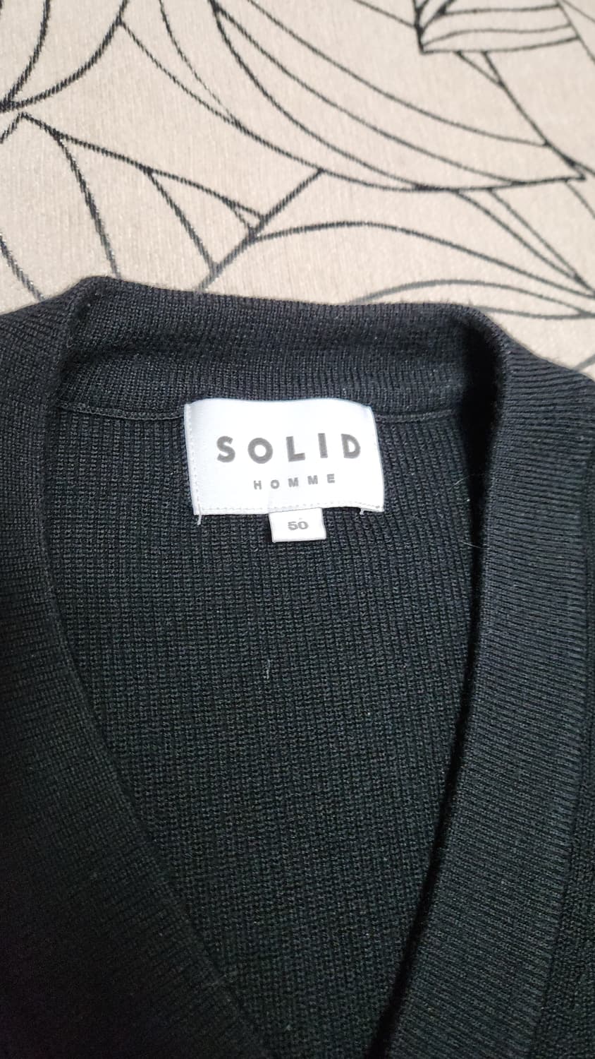 솔리드옴므 블랙 비대칭 니트 베스트 50사이즈 상품이미지3