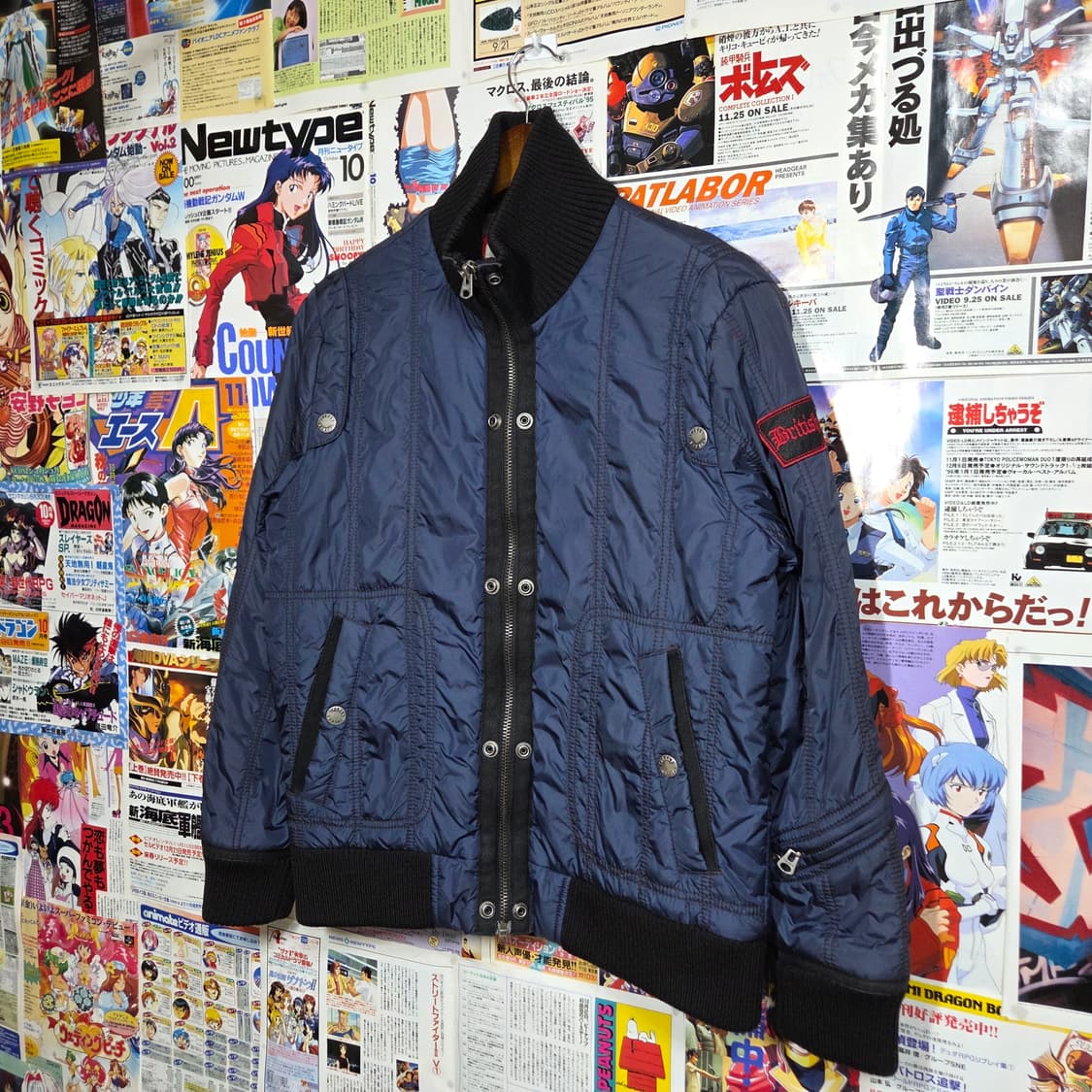 빈티지 네이비 펑크 경량 패딩 점퍼 상품이미지1