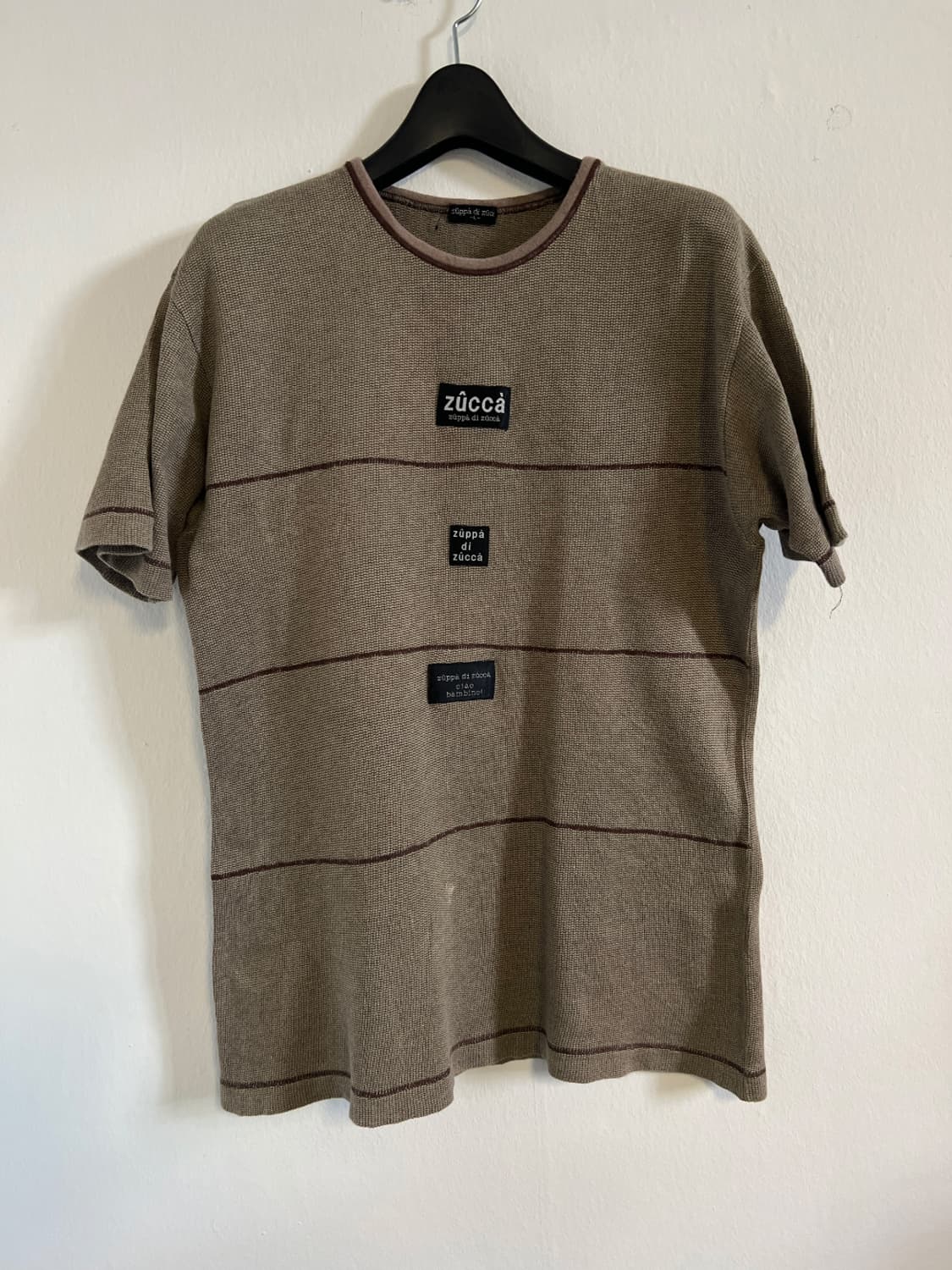 ZUCCA 미니 라벨 포인트 빈티지 스타일 반팔 티셔츠 L 상품이미지1