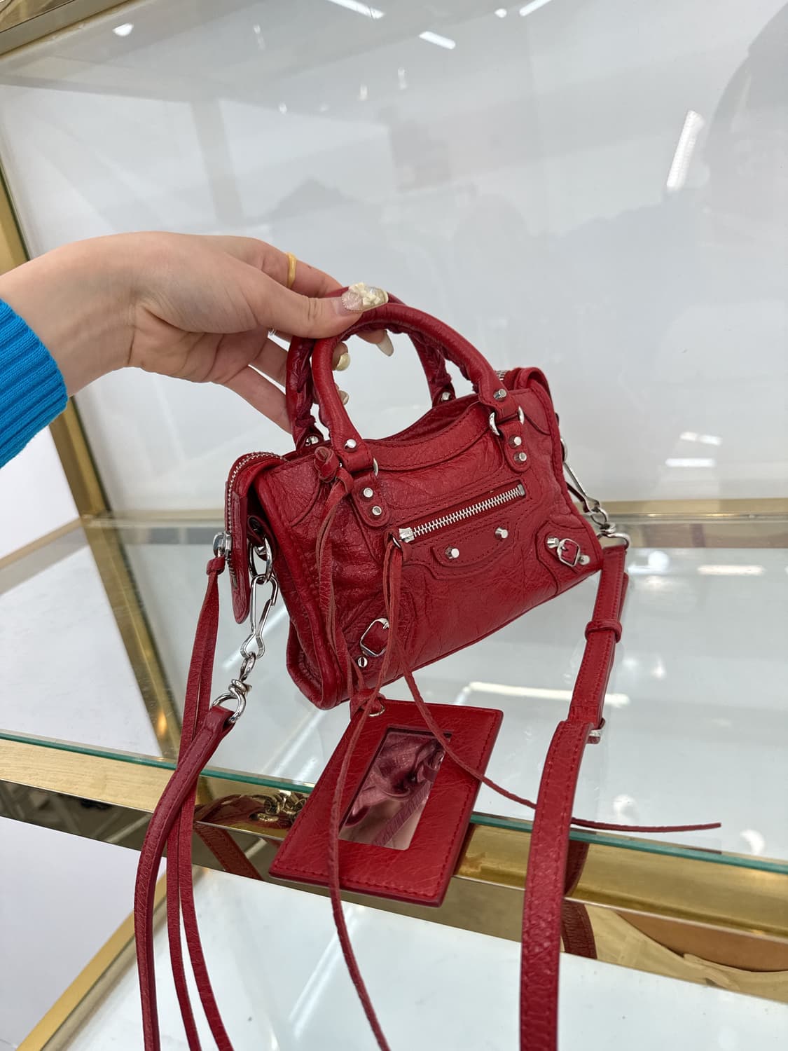 발렌시아가 나노 모터 시티백 레드 (정품) 상품이미지1