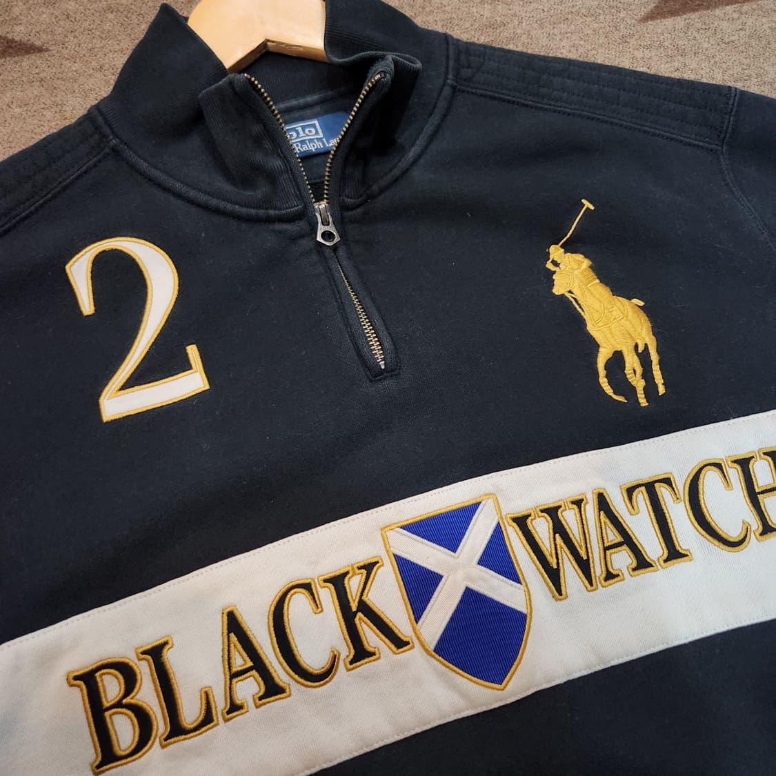 폴로랄프로렌 치프키프 블랙와치 스웻 반집업 XXL 상품이미지2