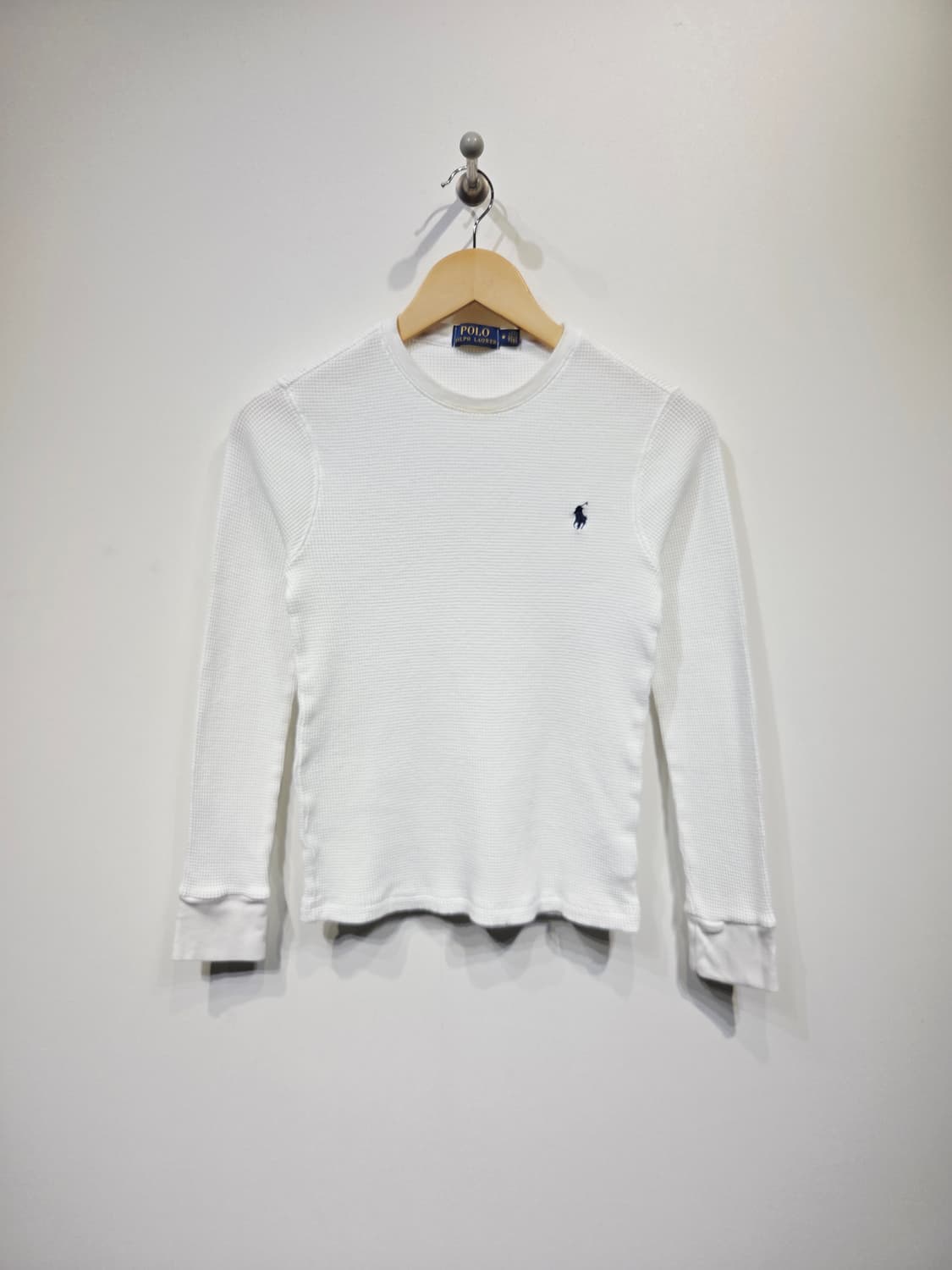 폴로 랄프 로렌 화이트 와플 긴팔 티셔츠 상품이미지2