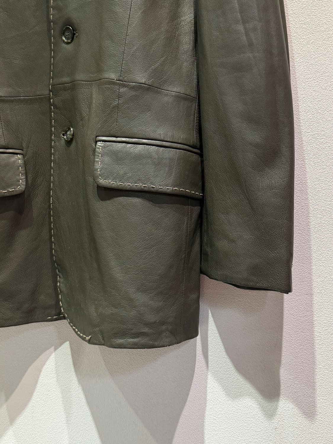 90's Sera Vista Stitch Leather jacket 상품이미지4
