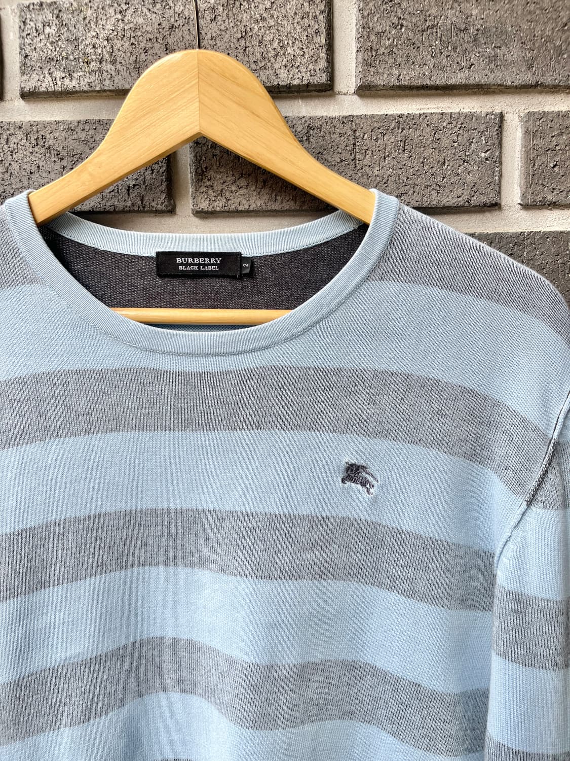 Burberry 버버리 로고 스트라이프 스웨터 블루 상품이미지4