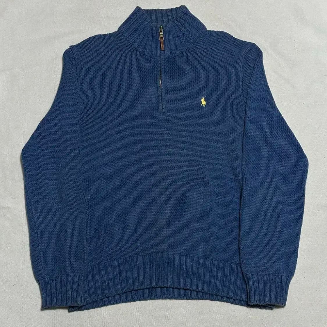 폴로랄프로렌 옐로우 포니 코튼 반집업 니트 상품이미지2